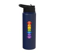 Rainbow Owl Stack Cute Kawaii Owls Colorful Tower Stainless Steel Insulated Water Bottle