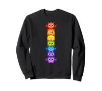 Rainbow Owl Stack Cute Kawaii Owls Colorful Tower Sweatshirt