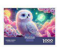 Rainbow Owls 1000 Pieces Cherry Owl Thick Cardboard Jigsaw for Senior Citizens Classroom Activity Holiday Pastime Staycation Fun 38x26cm/1000pcs