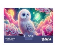 Rainbow Owls DIY Jigsaw Puzzle, TPink Owl Hick Cardboard Puzzle, Mind Relaxation Puzzle, Travel Jigsaw Puzzle, Puzzle 38x26cm/1000pcs