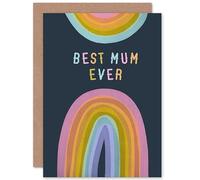 Rainbow Paint Best Mum Ever Dark Sealed Greeting Card Plus Envelope Blank inside
