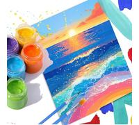 Rainbow Paint by Numbers for Adults Beginners, Sunset Paint by Numbers Kits with Brushes, DIY Watercolor Oil Paintings Arts And Crafts Hobbies for Adults Women Gift, No Framed, Wall Art 20x28 Inch d62