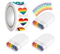 Rainbow Paint Makeup Kit, 3 Pack Face Pride Stickers, Safe Non-Toxic Face Body Painting for Halloween, Pride Celebrations, Party Cosplay