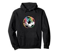 Rainbow Paint Soccer Ball Colorful Football Pullover Hoodie