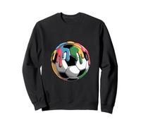 Rainbow Paint Soccer Ball Colorful Football Sweatshirt