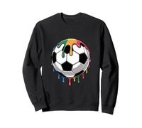 Rainbow Paint Soccer Ball Colorful Football Sweatshirt