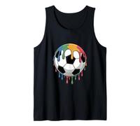 Rainbow Paint Soccer Ball Colorful Football Tank Top