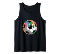 Rainbow Paint Soccer Ball Colorful Football Tank Top