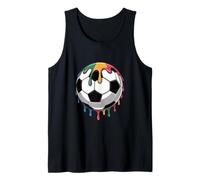 Rainbow Paint Soccer Ball Colorful Football Tank Top