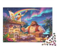 Rainbow Painter Art 1000 Piece Jigsaw Puzzle Paper for Adults Magic Night Sky Relaxation Focus Family Time Home Decor Gift 38x26cm/1000pcs