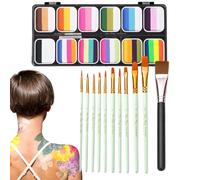 Rainbow Palette Face Painting - 12 Colours Face and Body Painting Set | Professional Washable Body Art Makeup Palette for Men Kids Adults Halloween Festivals Cosplay Safe