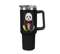 Rainbow Panda 40 Oz Tumbler Car Cup with Handle Insulated Cups Large Capacity Coffee Mug Water Bottle