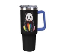 Rainbow Panda 40 Oz Tumbler Car Cup with Handle Insulated Cups Large Capacity Coffee Mug Water Bottle