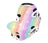 Rainbow Panda Nursing Cover Breastfeeding Scarf, Car Seat Covers for Babies Infant Stretchy Soft Breathable Multi-Use Cover Ups, Gift for Boys Girls