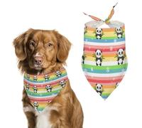 Rainbow Pandas Funny Dog Bandanas Puppy Triangle Scarf Washable Bib for Small Medium Large Pet