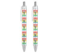 Rainbow Pandas Retractable Ballpoint Pens 0.5 Fine Point Smooth Writing Pen for Journal Home Office 2 PCS AS PIC 2