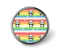 Rainbow Pandas Round Lapel Pins Button Brooch Pin Badge Clothes Accessories for Men Women