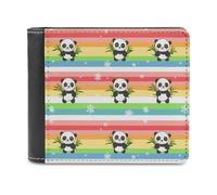 Rainbow Pandas Small Billfold Wallet Front Pocket Card Holder Slim Passport Purse for Men Women