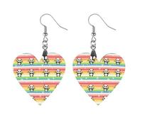 Rainbow Pandas Women's Wooden Earring Drop Dangle Earrings Pendant Jewelry Love