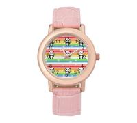 Rainbow Pandas Women's Wrist Watch Fashion Alloy Quartz Watch with Strap Easy to Read