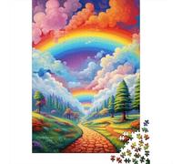 Rainbow Paper Jigsaw Puzzles 1000 Pieces Jigsaw Creative Rectangular Large Family Puzzle Game Artwork for Adults Teens 1000pcs (38x26cm)