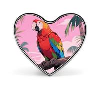 Rainbow Parrot Bird Lapel Pin Metal Brooch Badge Round Button Enamel Style Pinback for Hats Bags Clothing Gift