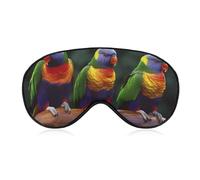 Rainbow Parrots Eye Mask, Side Sleeping Mask Light Blindfold Sleeping Mask Nose Pad and Elastic Band for Children Women and Men