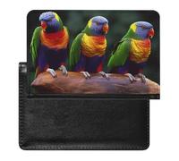 Rainbow Parrots Passport Cover Protector Rfid Blocking Passport Holder Id Card Holder Secure Travel Wallet Organizer for Passport Tickets Credit Cards, style, One Size
