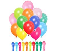 Rainbow Party Balloons 100 Pack Multicoloured, Large 12 Inch Thick Latex Biodegradable Helium Party Balloons for Birthday, Wedding, Baby Shower, Valentine's Day Events Decoration Arch Garland
