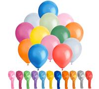SHATCHI Rainbow 50 Pack Metallic Multicoloured, Large 12 Inch Thick Latex Biodegradable Helium Party Balloons for Birthday, Wedding, Baby Shower, Valentine's Day Events Decoration Arch Garland, 50pcs