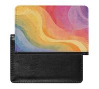 Rainbow Passport Holder with 3 Card Slots, Portable PU Leather Travel Wallet, Slim Protective Cover for Passport, ID, Credit Cards