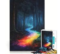 Rainbow Path in Forest 1000 Pieces Jigsaws Adults Puzzles Brain Workout Toy Soft Relax Image Assembly Lovely Present (50x75cm)