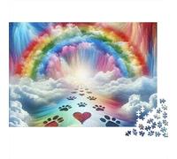 Rainbow Path to Heaven 1000 Piece Sturdy Cardboard Jigsaw Puzzle for Adults Birthday Party Staycation Entertainment Casual Gamers Social Icebreaker 52x38cm/1000pcs