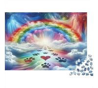 Rainbow Path to Heaven Jigsaw Puzzle 1000 Piece Recycled Paper for Adults Puzzle for Adults Fun Challenging Family Game Fun Home Activity Great Gift for Decompression 70x50cm/1000pcs