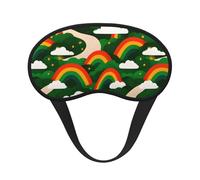 Rainbow Pathway Decor Printed Black Border Eye Mask, Soft and Comfortable, Perfect for Travel, Camping, and Meditation
