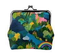 Rainbow Pathway Decor Printed Kiss Lock Coin Purse, Compact and Durable, Easy to Carry
