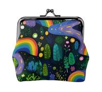 Rainbow Pathway Decor Printed Kiss Lock Coin Purse, Compact and Durable, Easy to Carry