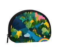 Rainbow Pathway Decor Printed Seashell Portable Mini Change Storage Bag, Durable and Portable