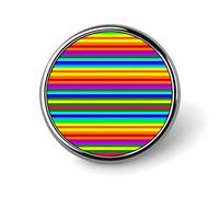 Rainbow Pattern Badges Decorative, Durable Aluminum Alloy Round Badge, Lightweight Button Brooch for Shirts, Jackets, Hats, Uniforms 1"