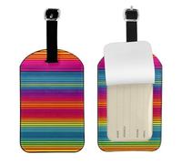 Rainbow Pattern Print Luggage Travel Bag Tags Luggage Tag Holder Name Labels Set for Men Women