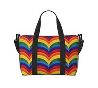 Rainbow Pattern Print Travel Duffel Bag, Lightweight Water-Resistant Weekender Spacious Gym & Travel Bag for Men, Women & Teens