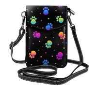 Rainbow Paw Footprint Animal Pattern, Cell Phone Purses For Women, Small Crossbody Bags - PU Leather Cellphone Wallet With Credit Card Slots