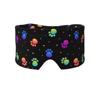 Rainbow Paw Footprint Animal Pattern, Full Eye Covers Light Blocking Eye Mask Sleep Eye and Ear Muffs