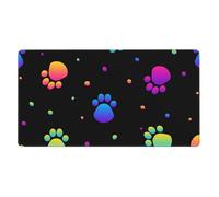 Rainbow Paw Footprint Animal Pattern,Mouse Pad Large Desk Pad Computer Keyboard Mouse Mat With Non Slip Rubber Base 40 x 70 cm