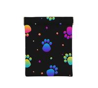 Rainbow Paw Footprint Animal Pattern, Squeeze Top Wallet Women Storage Bag Small Coin Purse Change Pouch