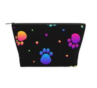 Rainbow Paw Footprint Animal Pattern, Toiletry Pouch Makeup Bag Cosmetic Bag Portable Travel Toiletry Bag