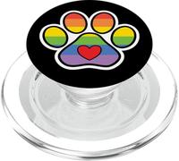 Rainbow Paw LGBTQ Gay Pride Flag Dog Print PopSockets PopGrip for MagSafe