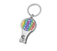 Rainbow Paw Nail Clipper for Men Women Portable Metal Nail Cutter with Nail File