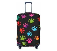 Rainbow Paw Print Suitcase Cover Luggage Protector, Dog Footprint Elastic Luggage Covers Anti-Scratch Dustproof Luggage Sleeve Fits 25-28 Inch