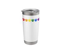 Rainbow Paw Prints LGBTQ+ Pride Minimalist Stainless Steel Insulated Tumbler